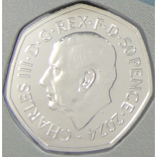 Монета 50 пенсов 2024 года Великобритания «Высадка в Нормандии (День «Д»)» (в блистере) (реверс)