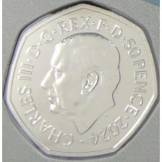 Монета 50 пенсов 2024 года Великобритания «Высадка в Нормандии (День «Д»)» (в блистере) (реверс)