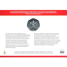 Монета 50 пенсов 2024 года Гибралтар «320 лет захвату Гибралтара» (в блистере) (реверс)