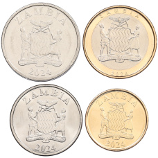 Набор из 4 монет 2024 года Замбия (реверс)