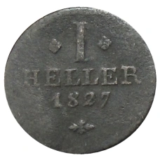 Монета 1 геллер 1827 года Германские государства — Гессен — Кассель (аверс)