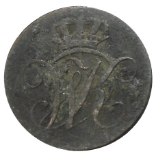 Монета 1 геллер 1827 года Германские государства — Гессен — Кассель (реверс)