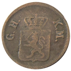 Монета 1 геллер 1852 года Германские государства — Гессен — Дармштадт (реверс)