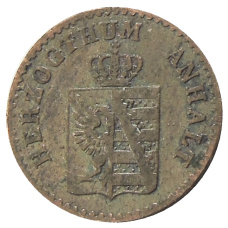 Монета 1 пфенниг 1862 года A Германские государства — Ангальт-Бернбург (реверс)