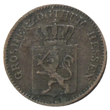 Монета 1 пфенниг 1861 года Германские государства — Гессен — Дармштадт (реверс)