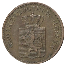 Монета 1 пфенниг 1860 года Германские государства — Гессен — Дармштадт (реверс)