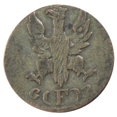 Монета 1 геллер 1821 года F Германские государства — Франкфурт (реверс)