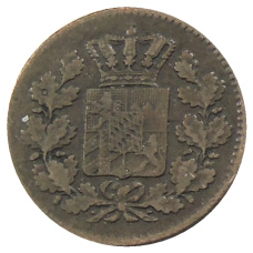 Монета 1 пфенниг 1868 года Германские государства — Бавария (реверс)