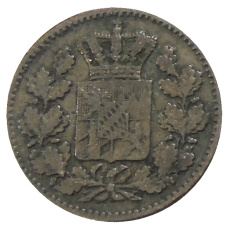 Монета 1 пфенниг 1859 года Германские государства — Бавария (реверс)