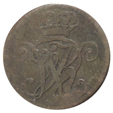 Монета 1 геллер 1829 года Германские государства — Гессен-Кассель (реверс)