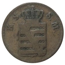 Монета 2 пфеннига 1856 года F Германские государства — Саксония (реверс)