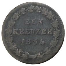 Монета 1 крейцер 1834 года Германские государства — Нассау (аверс)