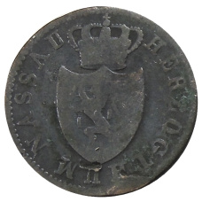 Монета 1 крейцер 1834 года Германские государства — Нассау (реверс)