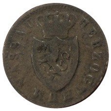 Монета 1 крейцер 1855 года Германские государства — Нассау (реверс)