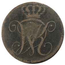 Монета 4 геллера 1824 года Германские государства — Гессен-Кассель (реверс)