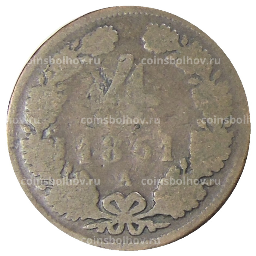 Монета 4 крейцена 1861 года A Австрия
