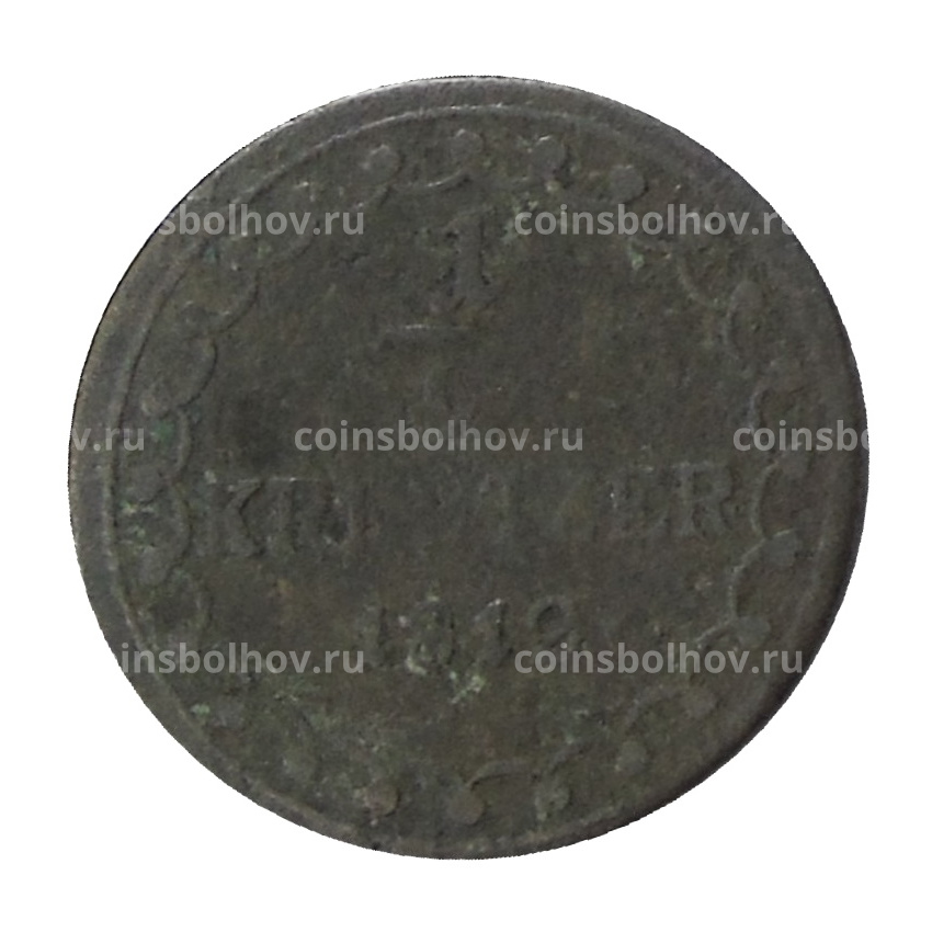 Монета 1/2 крейцера 1812 года A Австрия