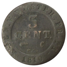 Монета 3 сантима 1810 года Вестфалия (аверс)