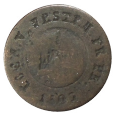 Монета 1 сантим 1809 года Вестфалия (аверс)