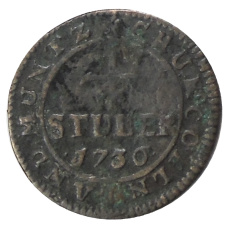 Монета 1/4 стубера 1730 года Германские государства -Юлих-Берг (аверс)