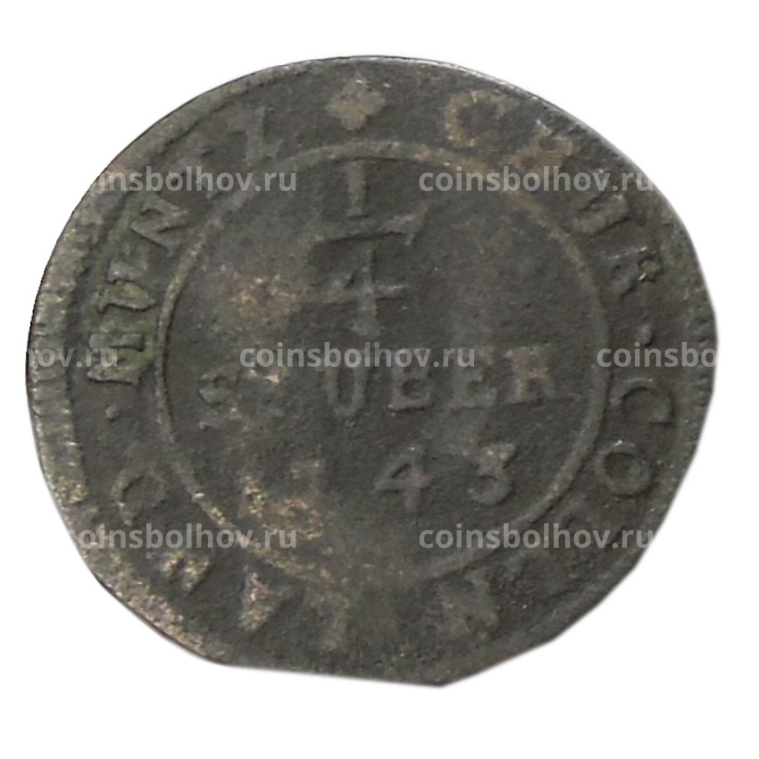 Монета 1/4 стубера 1743 года Германские государства — Юлих -Берг