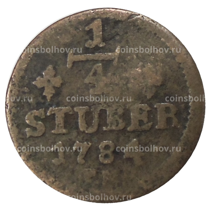 Монета 1/4 стубера 1784 года Германские государства — Юлих-Берг