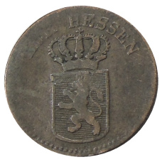 Монета 1/2 крейцера 1827 года Германские гсоударства — Гессен-Кассель (реверс)