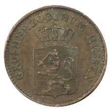 Монета 1 пфенниг 1862 года Германские государства — Гессен-Дармштадт (реверс)