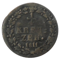Монета 1/4 крейцера 1811 года Германские государства — Нассау (аверс)
