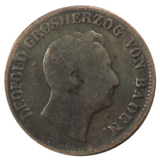 Монета 1 крейцер 1852 года Германские государства — Баден (реверс)