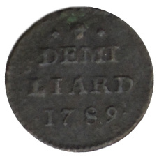 Монета 1/2 лиарда 1789 года Люксембург (аверс)