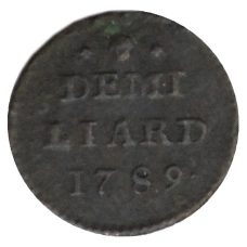 Монета 1/2 лиарда 1789 года Люксембург (аверс)