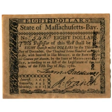 8 долларов 1780 года США ( Штат Массачусетс) -Копия