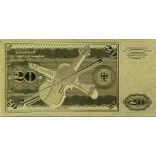 Сувенирная банкнота 20 марок 1980 года Германия (реверс)