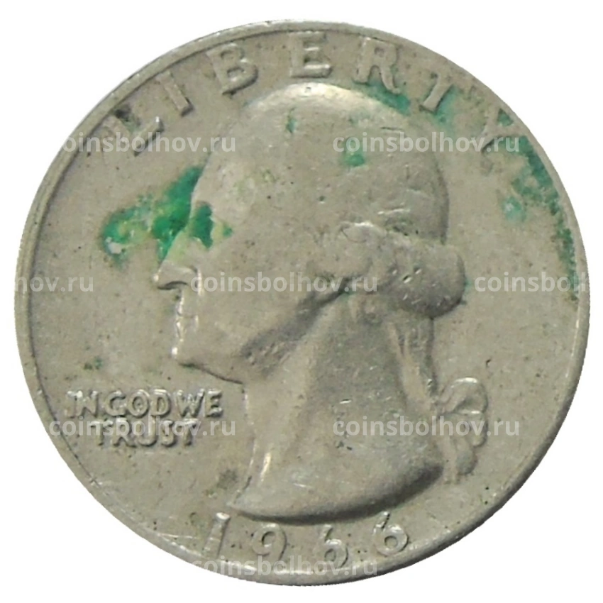 Монета 25 центов (1/4 доллара) 1966 года США