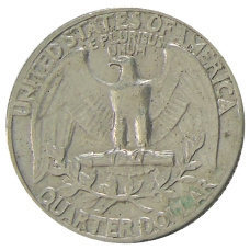 Монета 25 центов (1/4 доллара) 1966 года США (реверс)