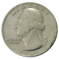 Монета 25 центов (1/4 доллара) 1966 года США (аверс)