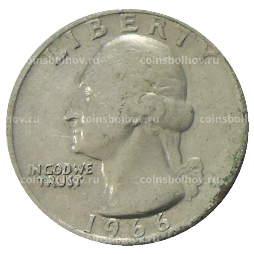 Монета 25 центов (1/4 доллара) 1966 года США