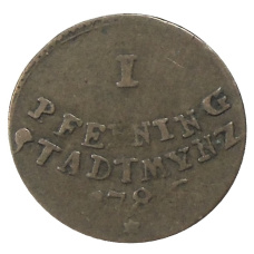 Монета 1 пфенниг 1786 года Германские государства — Аусбург (аверс)