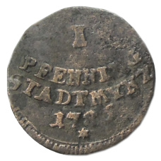 Монета 1 пфенниг 1786 года Германские государства — Аусбург (аверс)