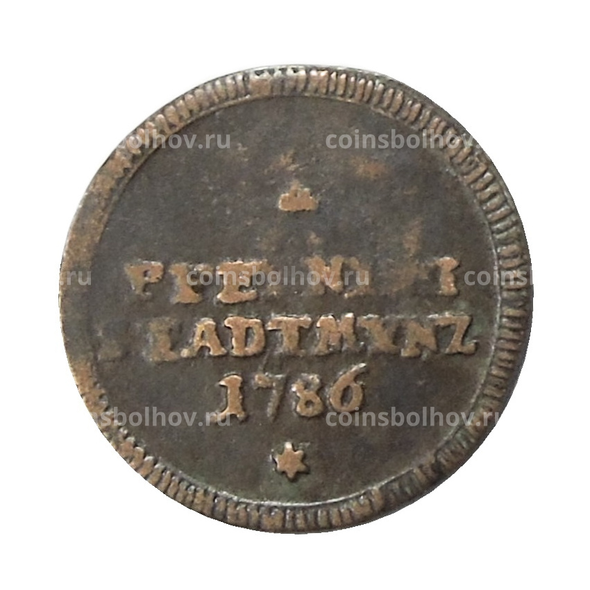 Монета 1 пфенниг 1786 года Германские государства — Аусбург