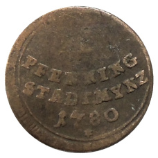 Монета 1 пфенниг 1780 года Германские государства — Аусбург (аверс)