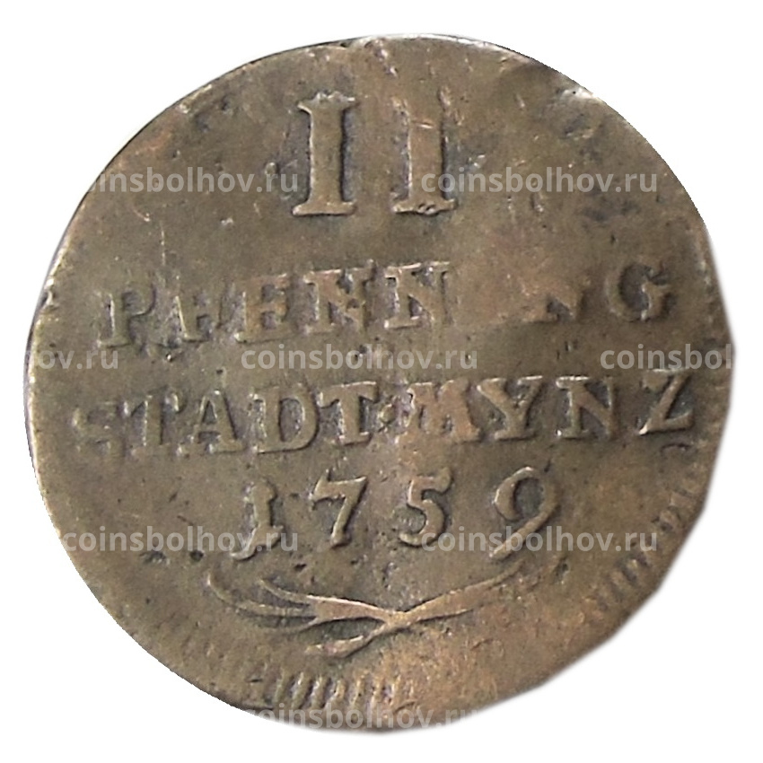 Монета 2 пфеннига 1759 года Германские государства — Аусбург