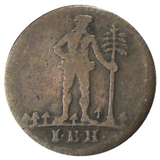 Монета 1 пфенниг 1755 года Германские государства Брауншвейг — Вонфельбюттель (реверс)