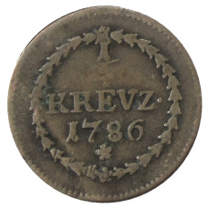 Монета 1/4 крейцера 1786 года Германские государства — Пфальц (аверс)
