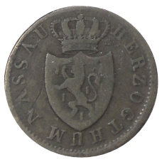 Монета 1 крейцер 1830 года Германские государства — Нассау (реверс)