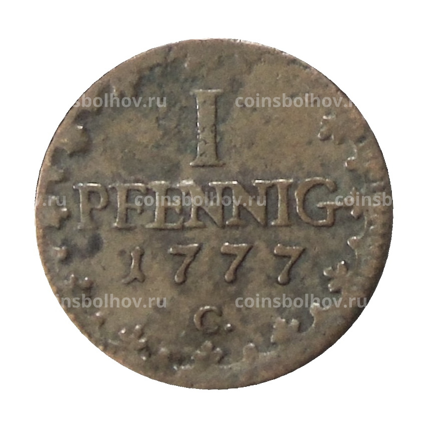 Монета 1 пфенниг 1777 года Германские государства — Саксония
