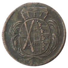 Монета 1 пфенниг 1777 года Германские государства — Саксония (реверс)