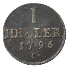 Монета 1 пфенниг 1796 года Германские государства — Саксония (аверс)