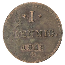 Монета 1 пфенниг 1819 года Германские государства — Гессен-Дармштадт (аверс)